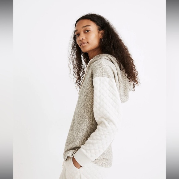 Madewell | Quilted Sleeve Hoodie Sweatshirt - Picture 5 of 7